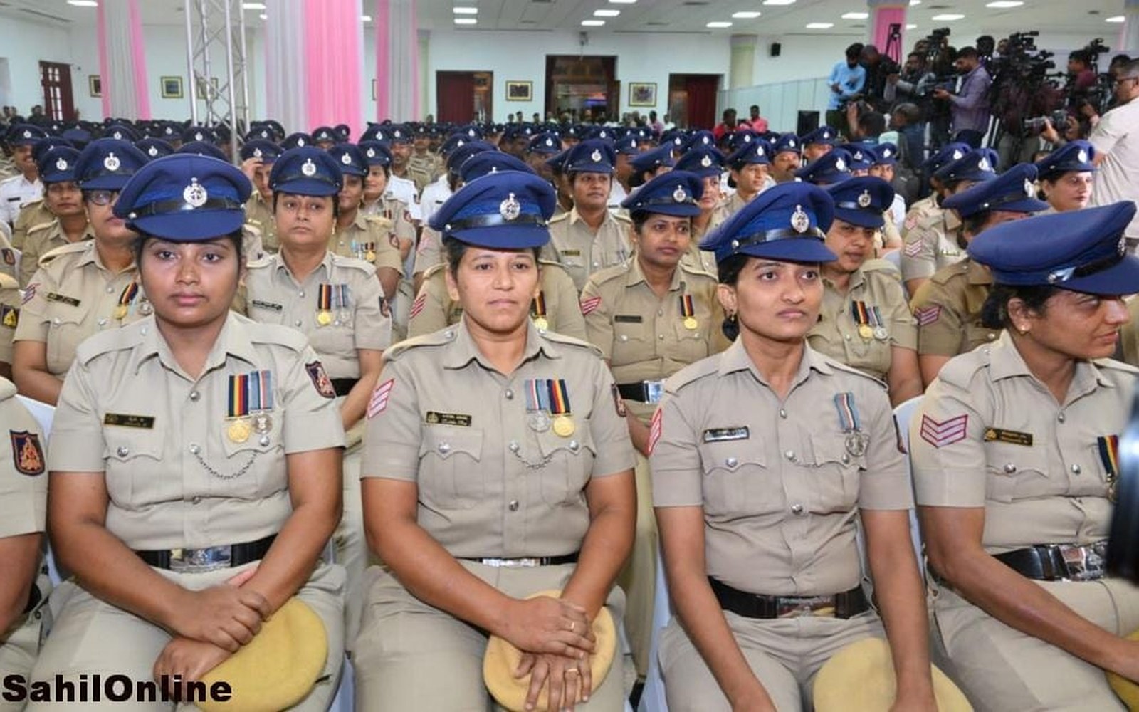 Karnataka State Police officers at a felicitation ceremony